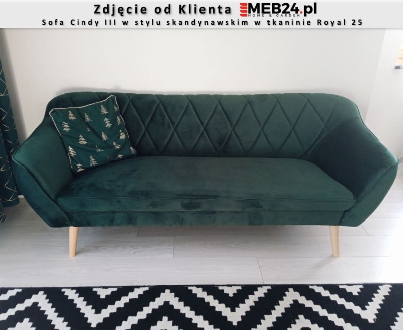 Sofa tapicerowana Cindy III w stylu skandynawskim  - zdjęcie od klienta