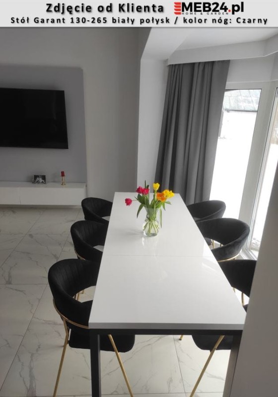 Stół Garant rozkładany 130-265 biały połysk - zdjęcie od klienta