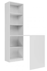 Biurko z regałem 50 cm | Biały mat