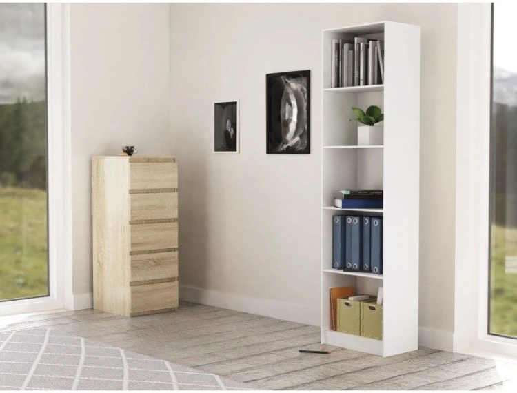 Regał z półkami 50cm Biały mat