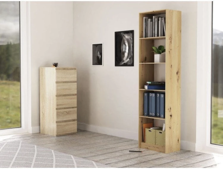 Regał z półkami 50cm Dąb artisan