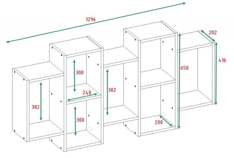 Regał półka wisząca Baron | Dąb sonoma