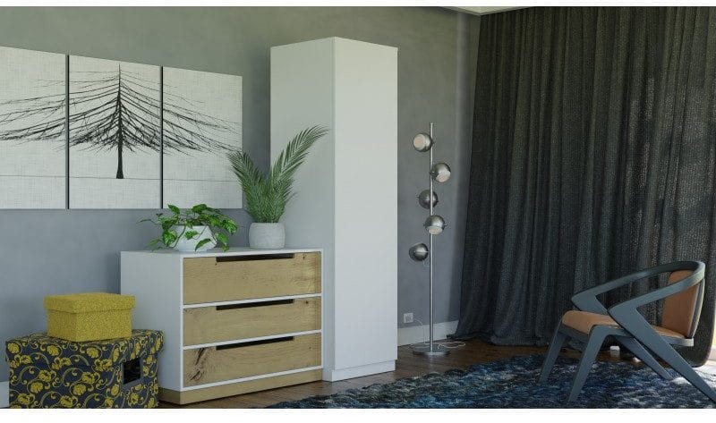 Garderoba szafa 50 cm | Biały mat