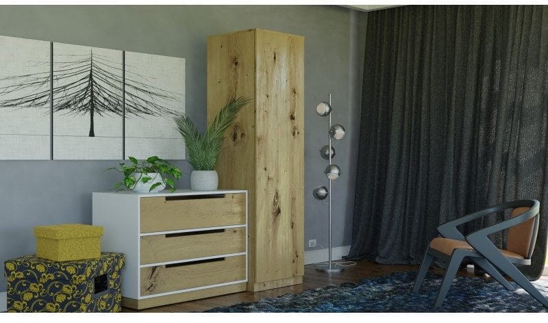 Garderoba szafa 50 cm | Dąb artisan