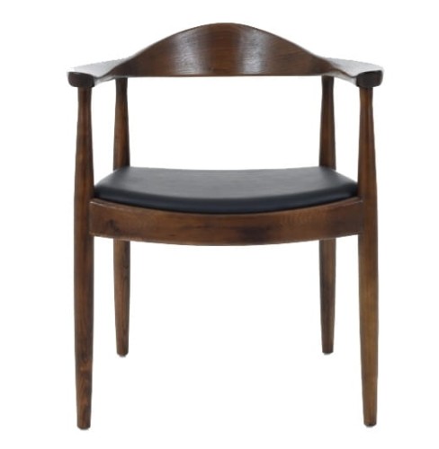 Krzesło KENNEDY ciemnobrązowy - drewno jesion, ekoskóra