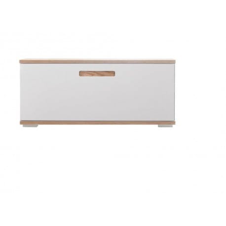 Szafka na obuwie z siedziskiem Bueno biały połysk/dąb naturalny