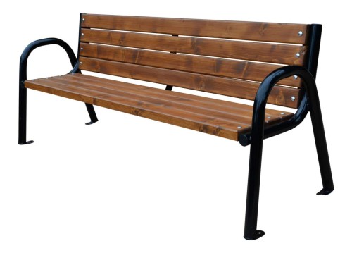 Ławka stalowa z oparciem rura 180