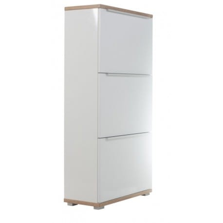 Bueno szafa na buty/komplet przedpokojowy biały połysk/dąb naturalny