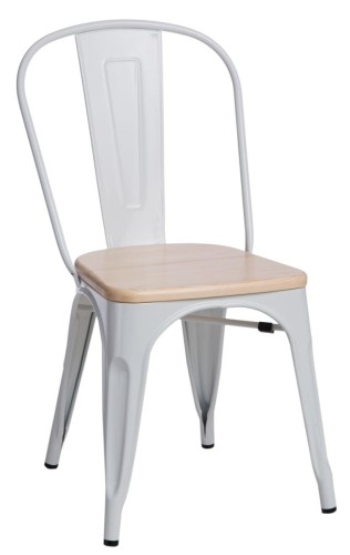Krzesło Paris Wood białe sosna naturalna