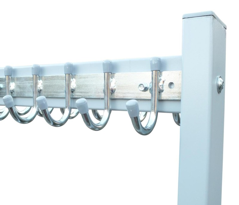 Wieszak do szatni 120 cm 40 hak Czarny/Srebrny