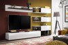 Meblościanka Silk 240 cm zestaw 6 elementów z oświetleniem LED do salonu biały