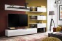 Meblościanka Silk 240 cm zestaw 6 elementów z oświetleniem LED do salonu biały